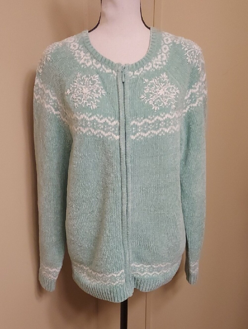 Alfred Dunner Mint Green Women's Cardigan